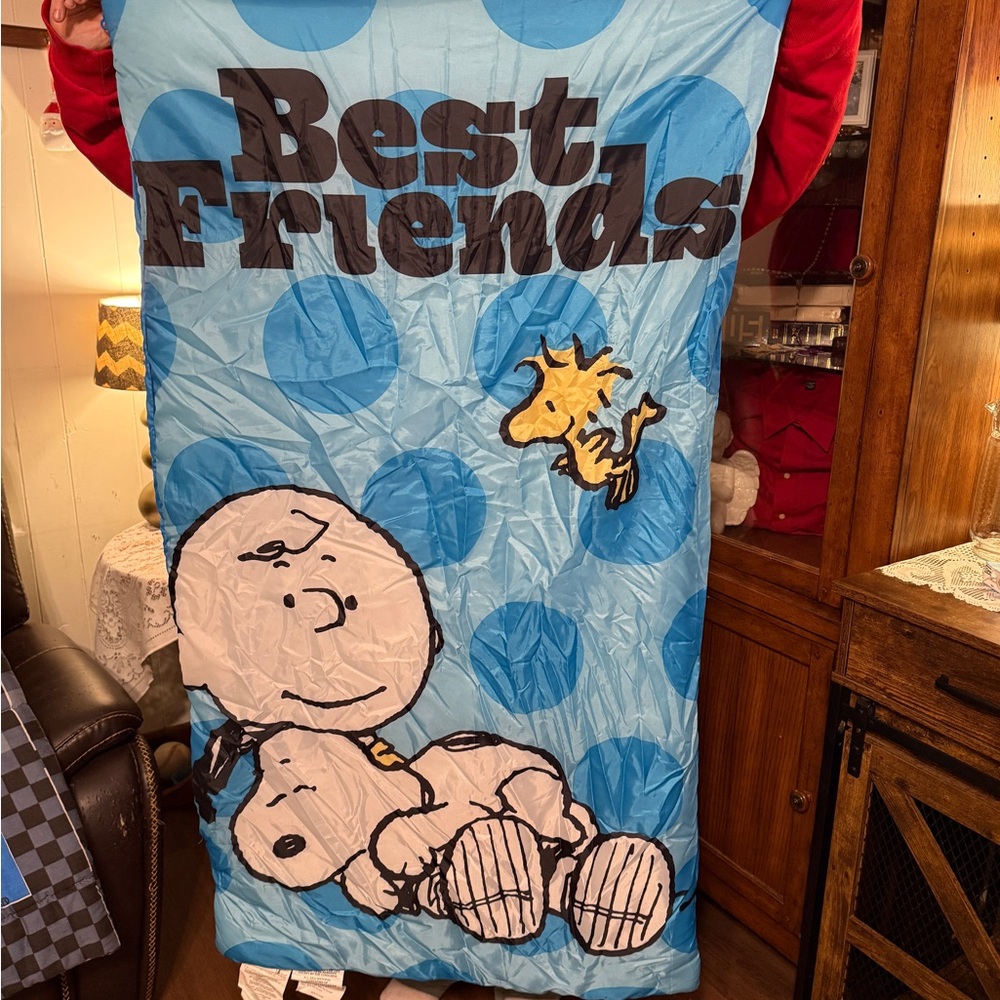 Snoopy and Woodstock Blue Sleeping Bag
